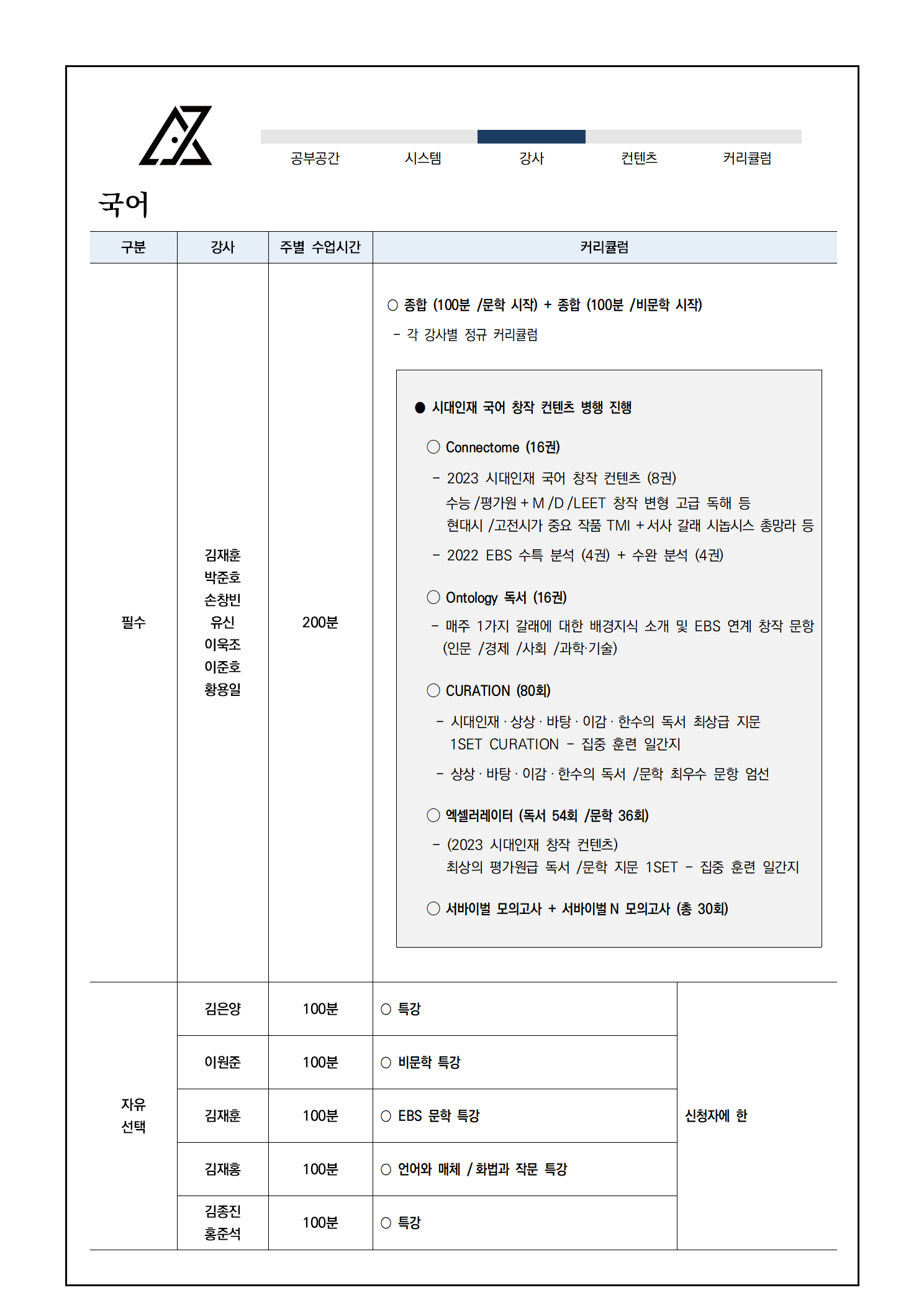 시대인재 재종